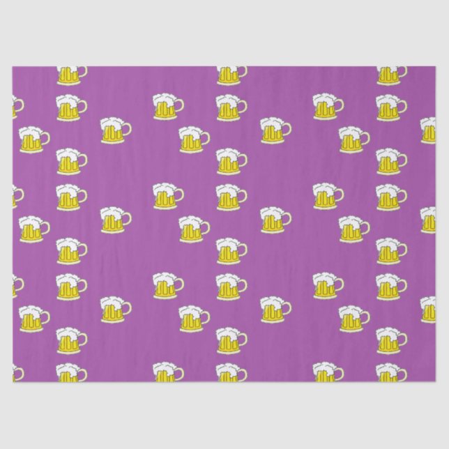 Papel De Seda Taza de cerveza espumosa en morado (Anverso)