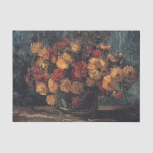 Papel De Seda Tazón con Crisantemos por Vincent Van Gogh