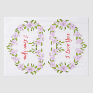 Papel De Seda Te amo flores Lindas