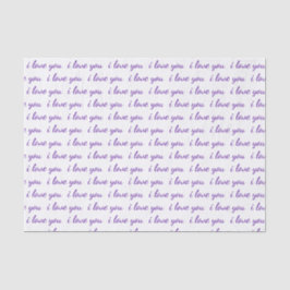 Papel De Seda Te Amo La Tipografía Cursive Purple Valentine