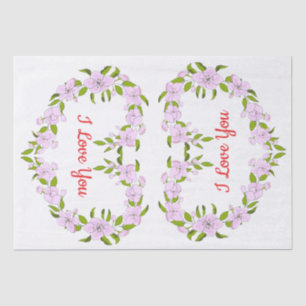 Papel De Seda Te amo las flores de Cute