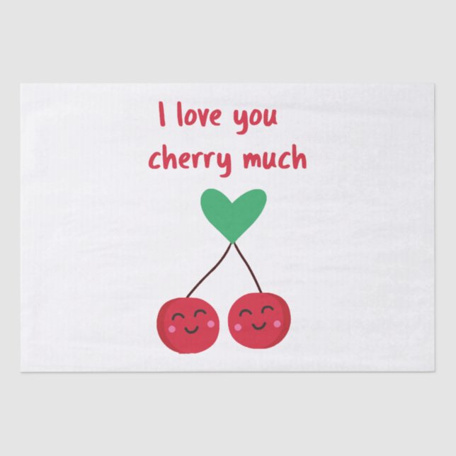 Papel De Seda Te Amo Mucho Cherry San Valentín (Anverso)