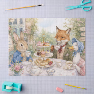 Papel De Seda Té de la Tarde Clásico de Conejo Pato Zorro