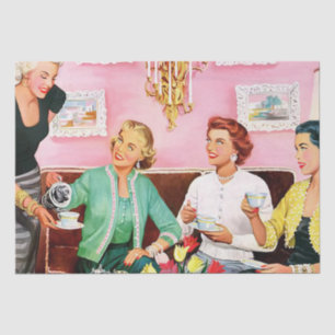 PAPEL DE SEDA TÉ DE LA TARDE DE LOS AÑOS 50