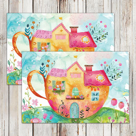 PAPEL DE SEDA TEA CUP HOUSE DECOUPAGE TISSUE PAPELES
