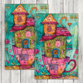PAPEL DE SEDA TEA CUP HOUSE DECOUPAGE TISSUE PAPELES