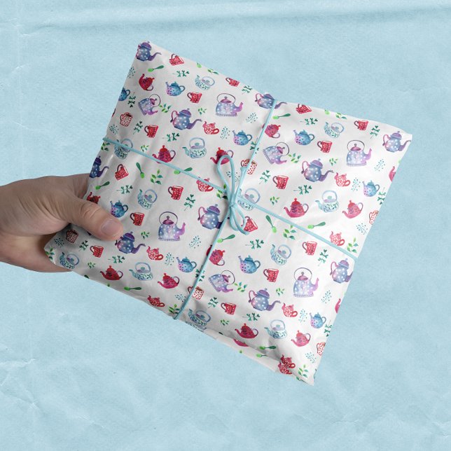 Papel De Seda Tea Fiesta Wonderland Watercolor Pastel Patrón (Subido por el creador)
