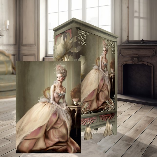 Papel De Seda Tea Time Mary Antoinette Style Retrato Art (Subido por el creador)