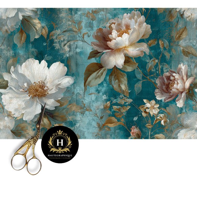Papel De Seda Teal Floral Seamless Decoupage (Subido por el creador)