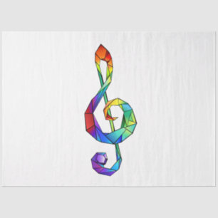 Papel De Seda Tecla musical arcoiris tremendo clef