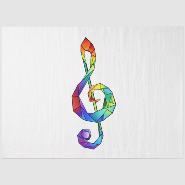 Papel De Seda Tecla musical arcoiris tremendo clef (Anverso)