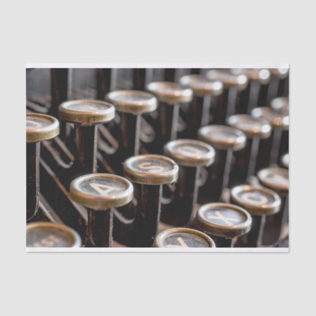 Papel De Seda Teclas de máquina de escribir antiguas antiguas de (Anverso)