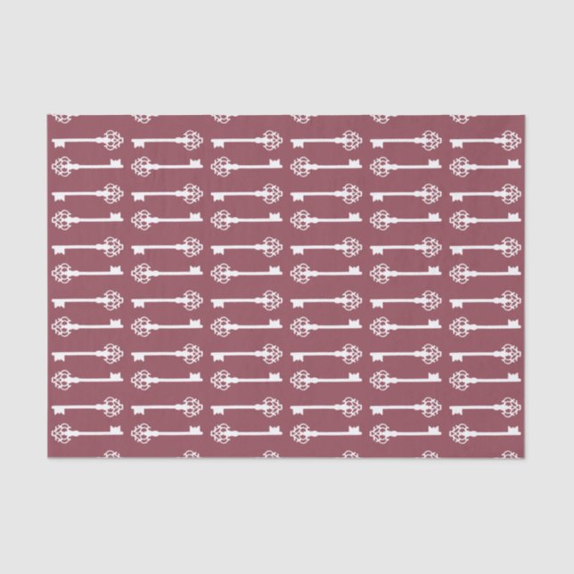 Papel De Seda Teclas victorianas oscuras Rosas (Anverso)