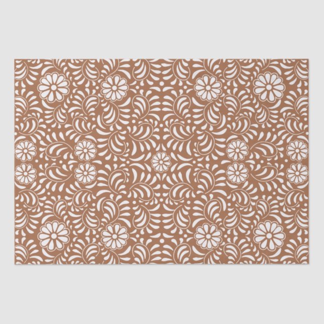 Papel De Seda Teja de arcilla Talavera Estilo Español Fiesta (Anverso)