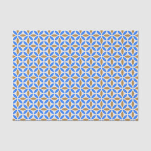 Papel De Seda Teja geométrica de los pétalos de Brown azul