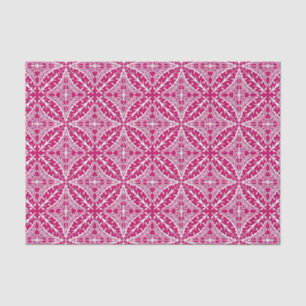 Papel De Seda Tejas marroquíes - magenta y blanco
