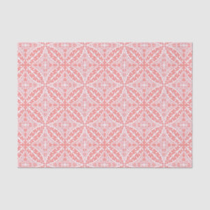 Papel De Seda Tejas marroquíes - rosado coralino y blanco