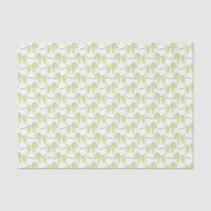 Papel De Seda Tejido acuarela de arte de sauce verde