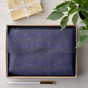 Papel De Seda Tejido azul de la marina de guijarros