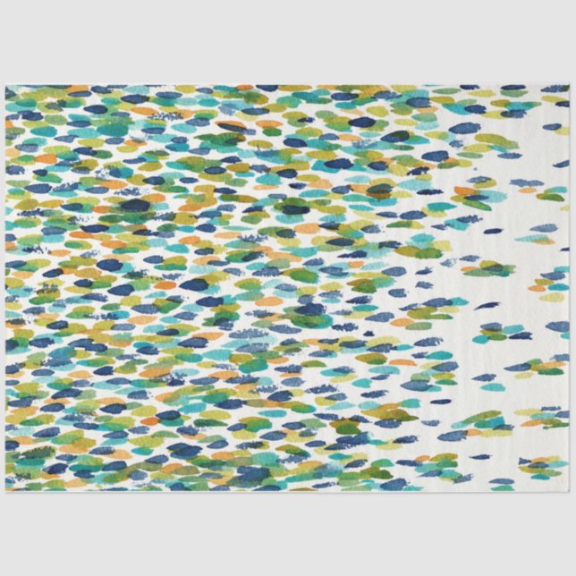 Papel De Seda Tejido Azul Verde Amarillo Artista Pintar Ajuste s (Anverso)