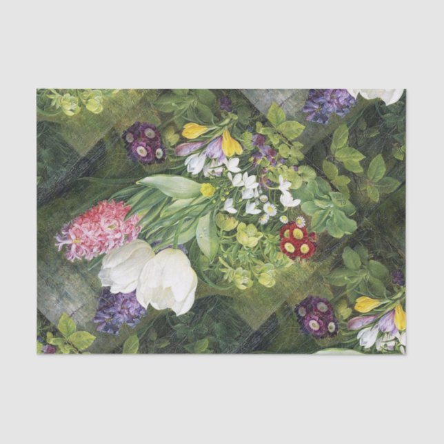 Papel De Seda Tejido botánico de la bombilla de primavera (Anverso)