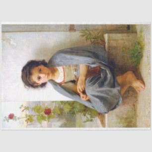 Papel De Seda Tejido chica, Bouguereau