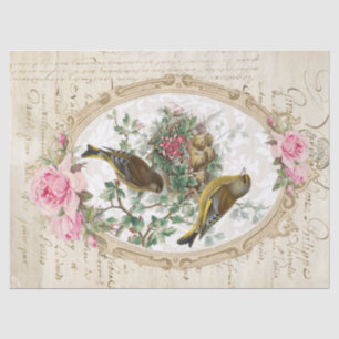 Papel De Seda Tejido color de rosa de Decoupage de las Ephemeras