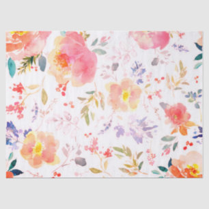 Papel De Seda Tejido de Bodas antiguos del patrón rosado con flo