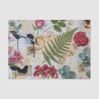 Papel De Seda Tejido de Colage Botánico-Artisanal