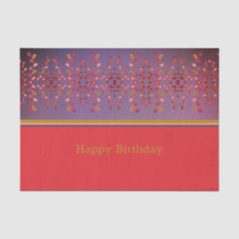 Papel De Seda Tejido de cumpleaños en rosa y mostaza de ciruela