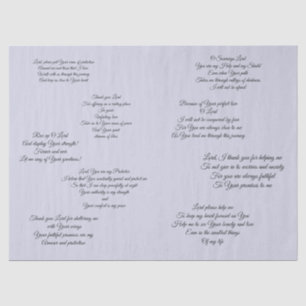 Papel De Seda Tejido de Decoupage con rezos cristianos