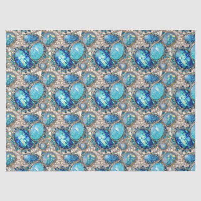 Papel De Seda Tejido de Decoupage de Abulón Enjoyado (Anverso)