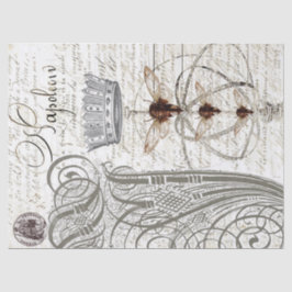 Papel De Seda Tejido de Decoupage de la escritura de las