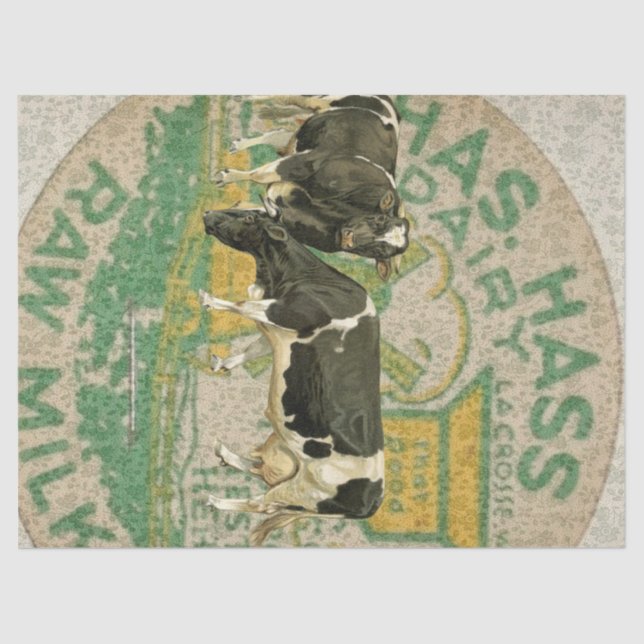 Papel De Seda Tejido de Decoupage de la vaca del país (Anverso)