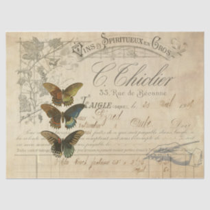 Papel De Seda Tejido de Decoupage de las Ephemeras