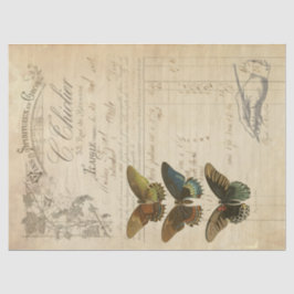 Papel De Seda Tejido de Decoupage de las Ephemeras