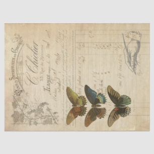 Papel De Seda Tejido de Decoupage de las Ephemeras