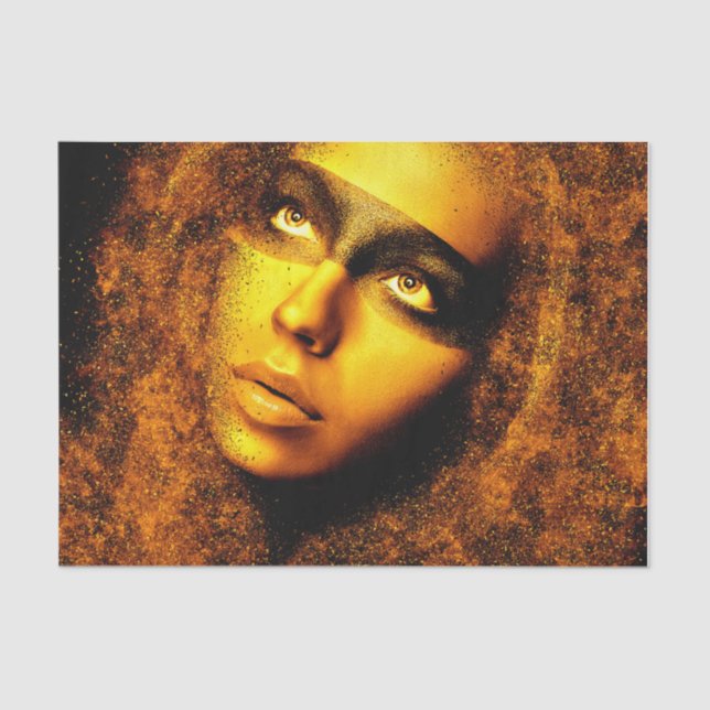 Papel De Seda Tejido de desenlace de Chica dorado (Anverso)