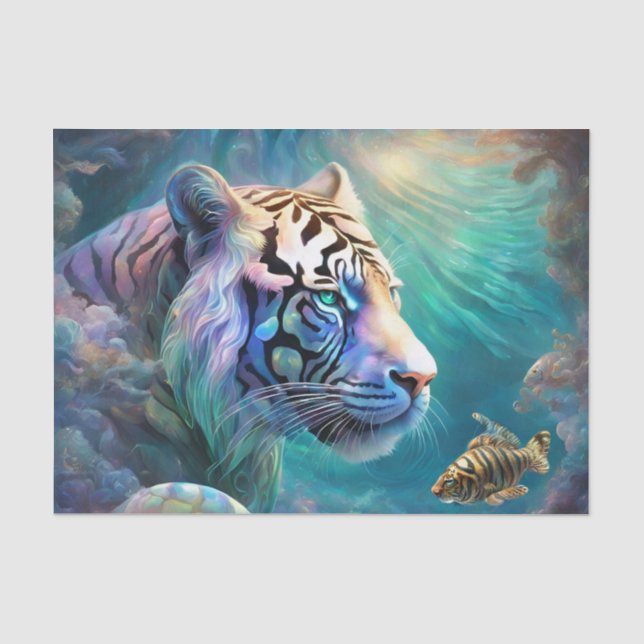 Papel De Seda Tejido de desunión de peces tigre (Anverso)