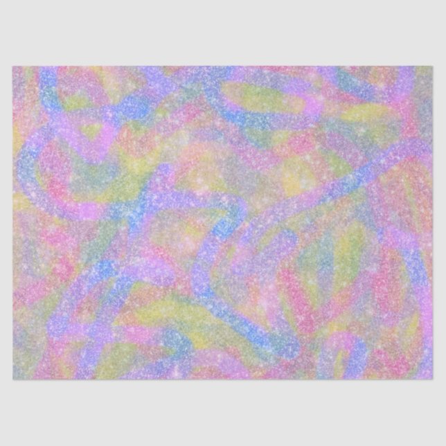 Papel De Seda Tejido de envolvimiento - Sparkly Pastel Arcoiris (Anverso)