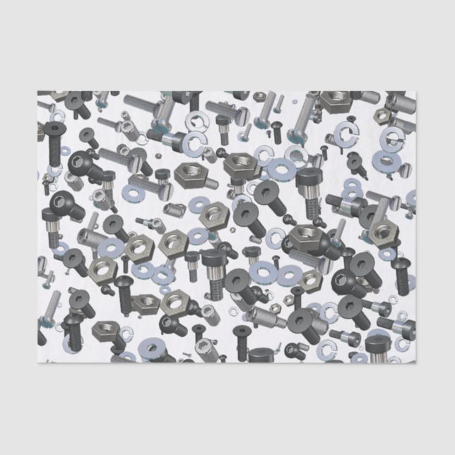 Papel De Seda Tejido de envolvimiento - Tuercas y pernos (Anverso)