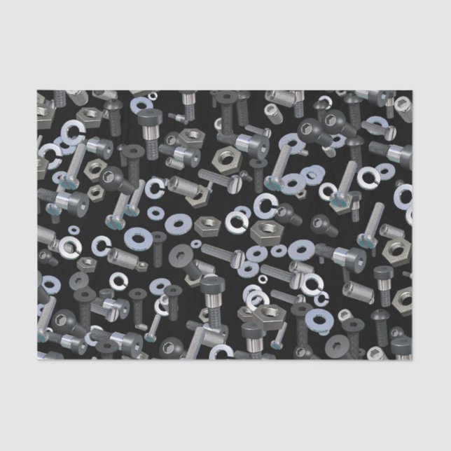 Papel De Seda Tejido de envolvimiento - Tuercas y pernos (Anverso)