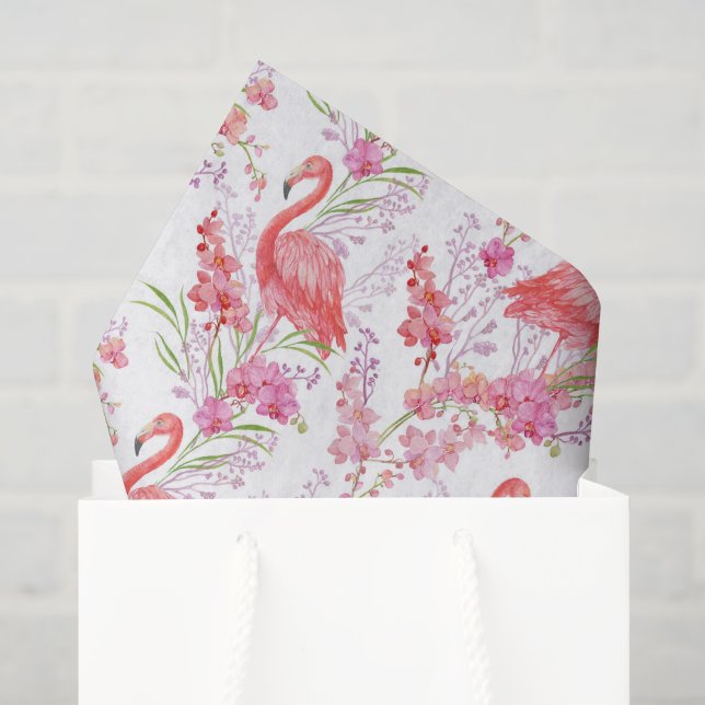 Papel De Seda Tejido de fiesta de patrón de playa de flamenco ro (Bolsa de regalo)