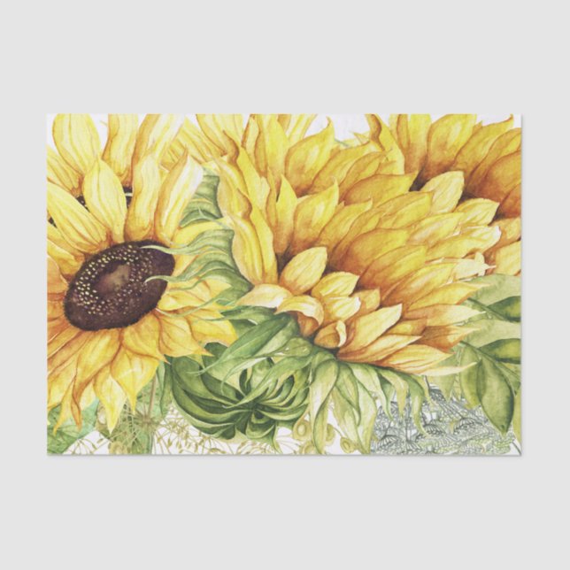 Papel De Seda Tejido de girasol para envolver regalos (Anverso)