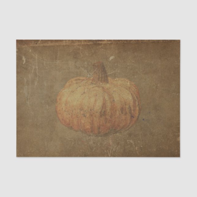 Papel De Seda Tejido de otoño del Naranja antiguo de calabaza (Anverso)