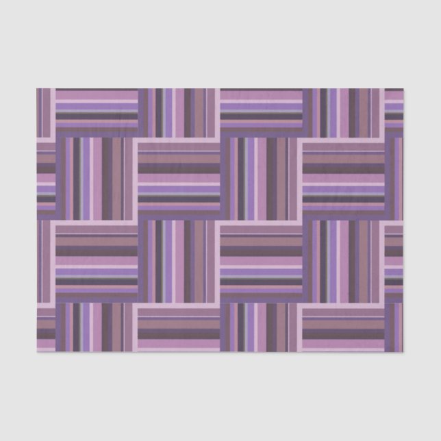 Papel De Seda Tejido de rayas malvas (Anverso)