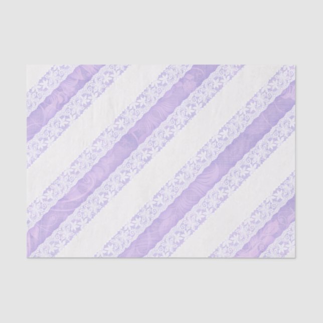 Papel De Seda Tejido de regalo de boda morado de encaje blanco f (Anverso)