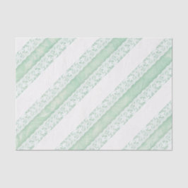 Papel De Seda Tejido de regalo de boda verde encaje blanco flora