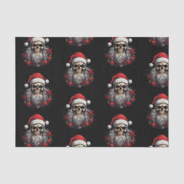 Papel De Seda Tejido de regalo de cráneo Santa (negro)