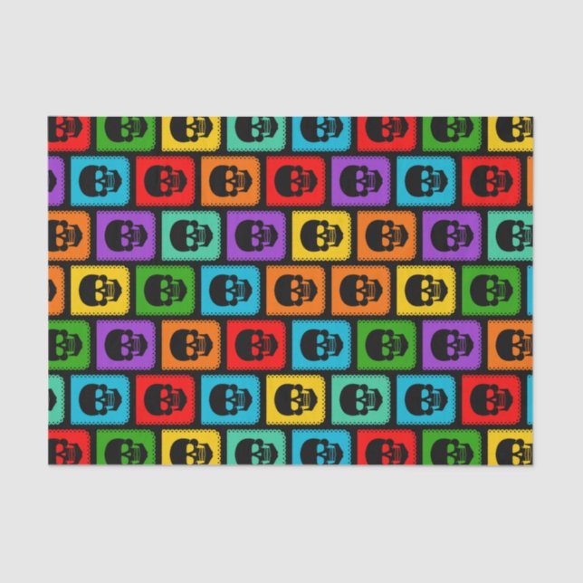 Papel De Seda Tejido de regalo de la fiesta de Halloween con el  (Anverso)